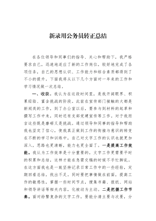 新录用公务员转正总结