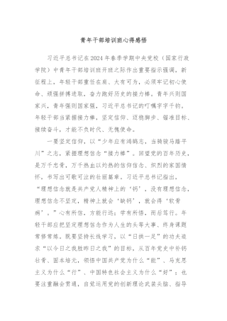 青年干部培训班心得感悟