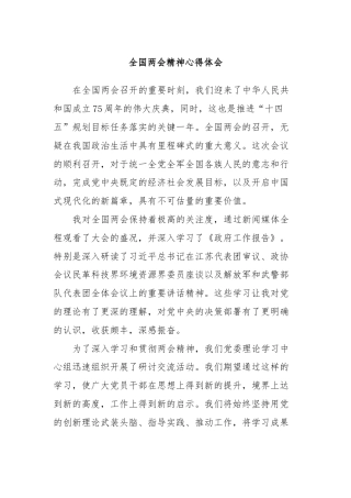 全国两会精神心得体会