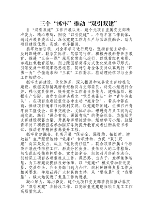 三个“抓牢”推动“双引双建”