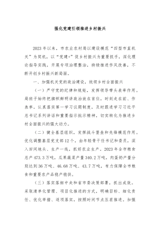 强化党建引领推进乡村振兴