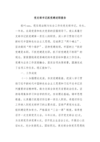 党支部书记抓党建述职报告2