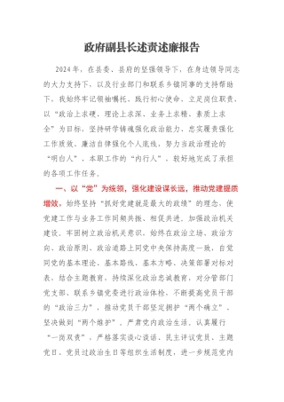 政府副县长述责述廉报告