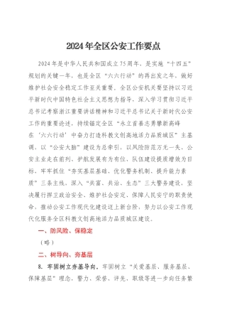 2024年全区公安工作要点