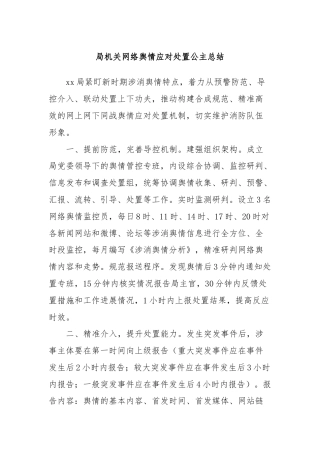 局机关网络舆情应对处置公主总结