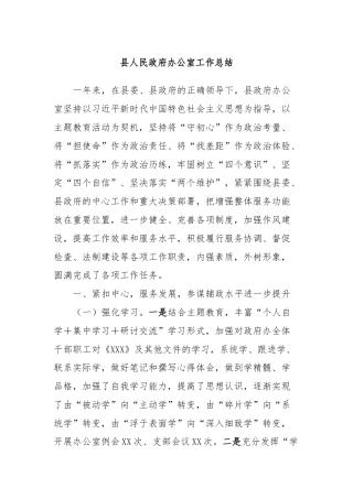 县人民政府办公室工作总结