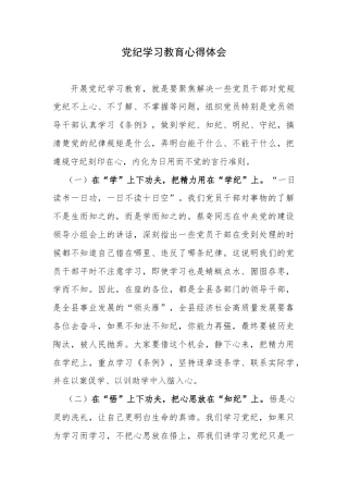 党纪学习教育心得体会(6)