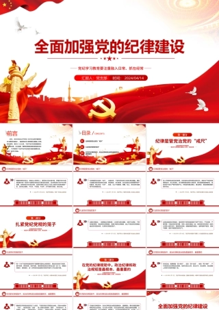 2024全面加强党的纪律建设PPT党政风