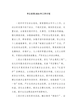 市公安局2024年工作计划