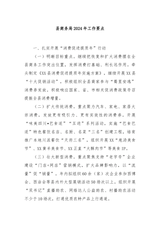 县商务局2024年工作要点