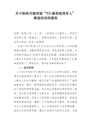 最美退役军人评选方案