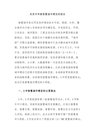 赴某市考察智慧城市建设的报告