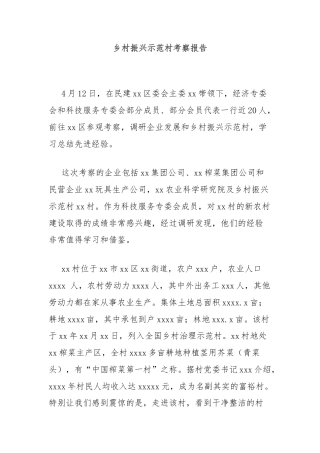 乡村振兴示范村考察报告