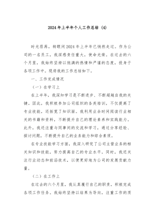 2024年上半年个人工作总结 (4)