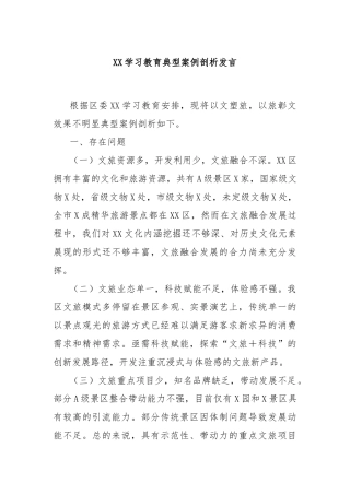 XX学习教育典型案例剖析发言