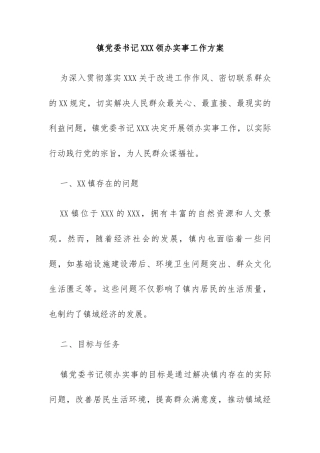 镇党委书记领办实事