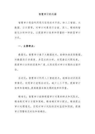 智慧审计的内涵