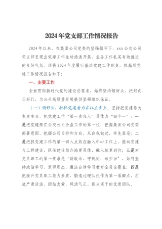 2024年党支部工作情况报告