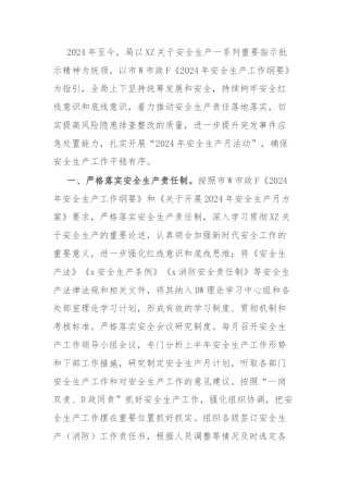 局2024年上半年安全生产工作总结