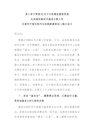 2024年基层党组织书记专题辅导讲稿(1)