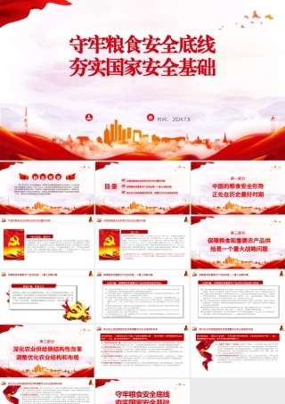 守牢粮食安全底线夯实国家安全基础党课PPT