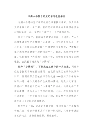 市委办年轻干部党纪学习教育感悟