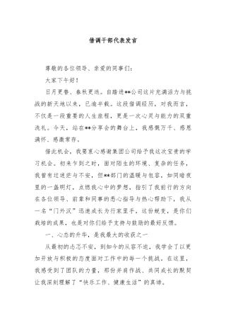 借调干部代表发言