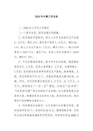 2024年乡镇工作总结