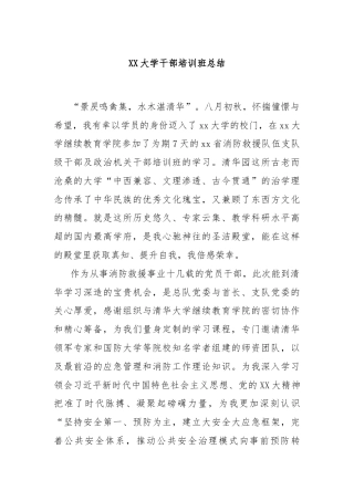 XX大学干部培训班总结