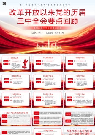 改革开放以来党的历届三中全会要点回顾党史学习PPT