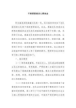 干部晋职培训心得体会