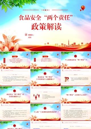 食品安全“两个责任”政策解读PPT课件