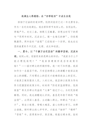 选调生心得感悟：在“四季轮回”中成长自我