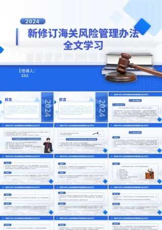 新修订中华人民共和国海关风险管理办法全文学习PPT