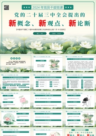 二十届三中全会提出的新概念新观点新论断PPT专题党课