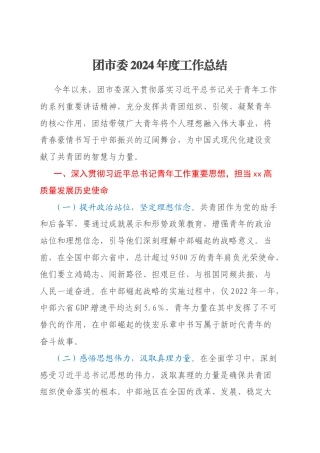 团市委2024年度工作总结