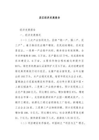 县区经济发展报告