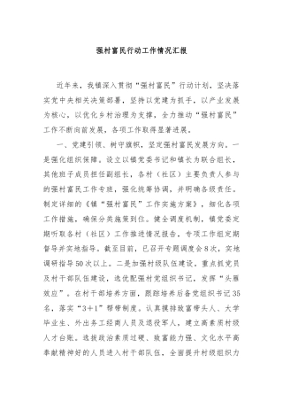 强村富民行动工作情况汇报
