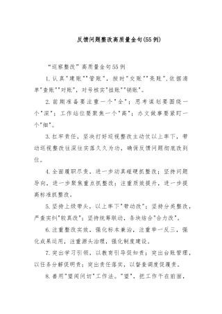 (55例)反馈问题整改高质量金句
