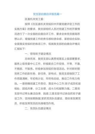 党支部自查自评报告（精选20篇）