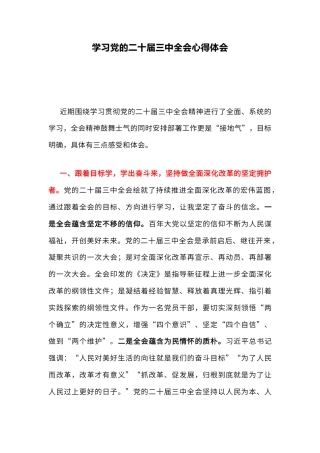 红色精美学习党的二十届三中全会心得体会（文稿）