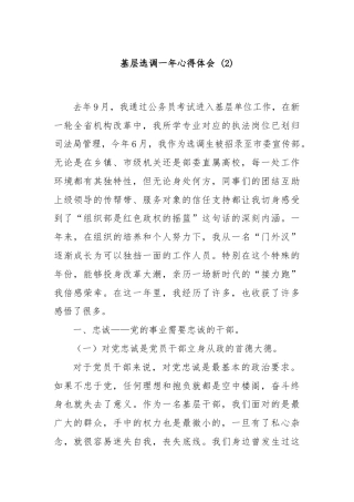 基层选调一年心得体会 (2)