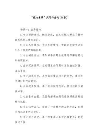 (54例)“能力素质”类写作金句