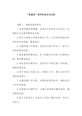 (54例)“抓落实”类写作金句