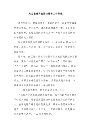 大力推进民族团结进步工作综述