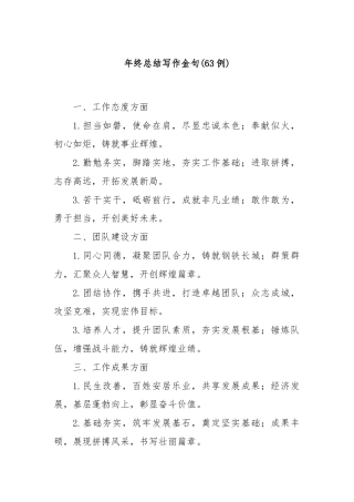 (63例)年终总结写作金句