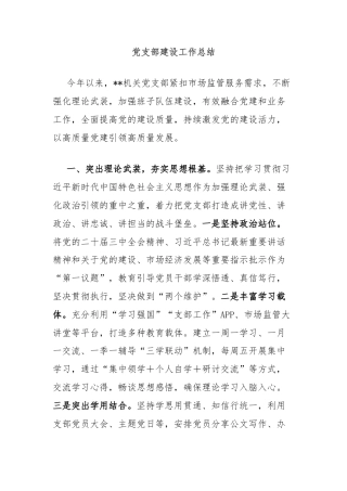 党支部建设工作总结