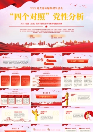 四个对照党性分析教育专题党课PPT（20241112）