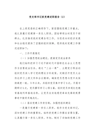 党支部书记抓党建述职报告（2）