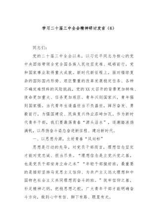 学习二十届三中全会精神研讨发言（6）